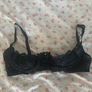 SOLD ON DEPOP | Cupless Lace Bra Black